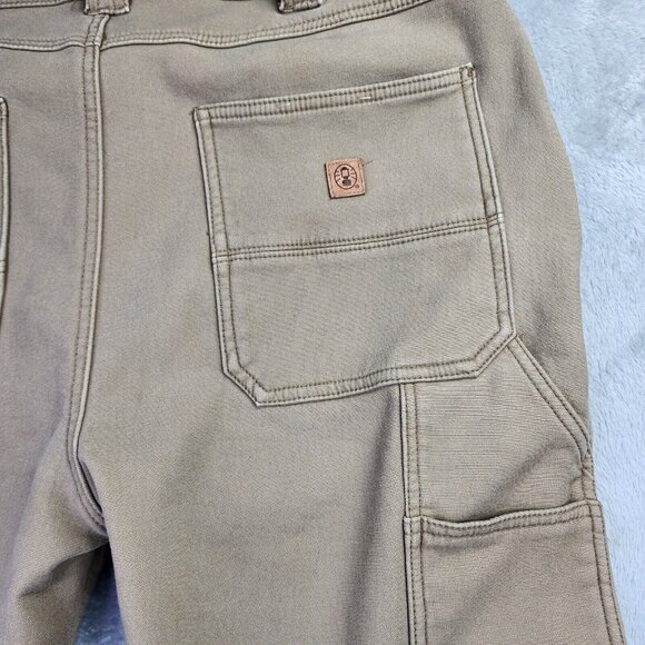 Coleman Fleece Lined Carpenter Pants Men 36 x 30 Tan Utility Stretch Canvas Work - Picture 6 of 11